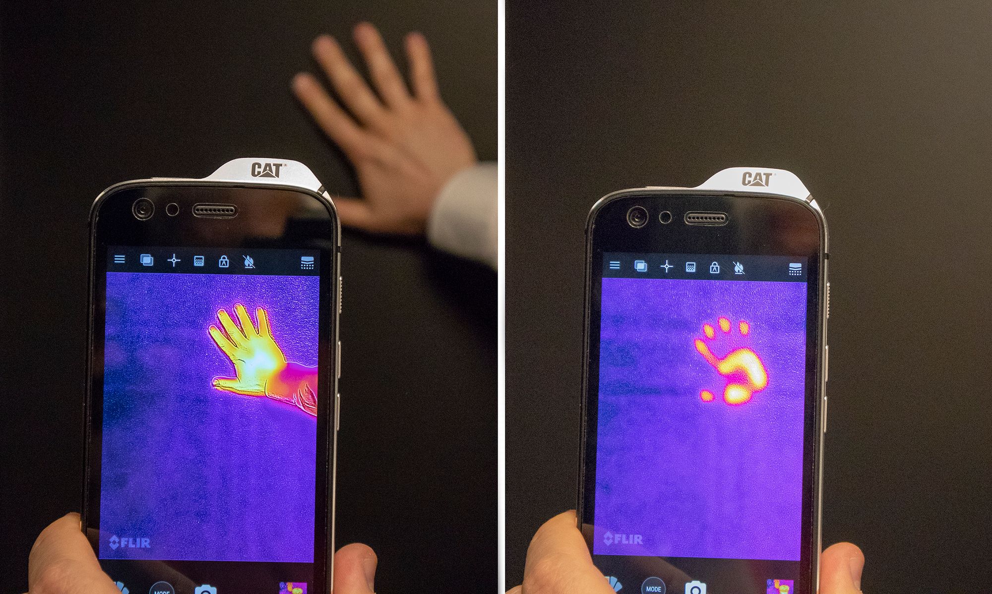 Vi har testet mobilen med termokamera, lasermåler og Vi har testet mobilen med termokamera, lasermåler og